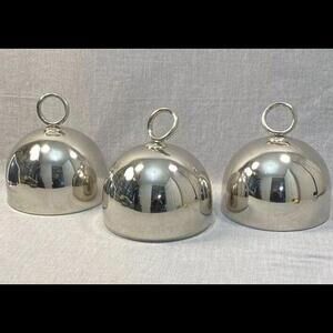 X3 10” Wide 6” High Dome Silver Chrome Dome Food Serving Dome -2.5 “ Handle